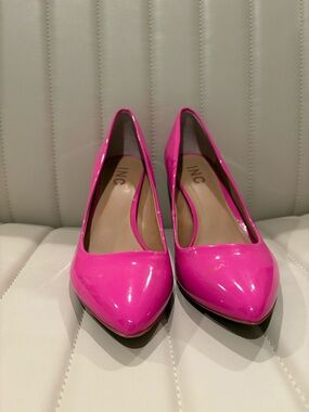 INC International Concepts Hot Pink Patent Pointed-Toe Pumps